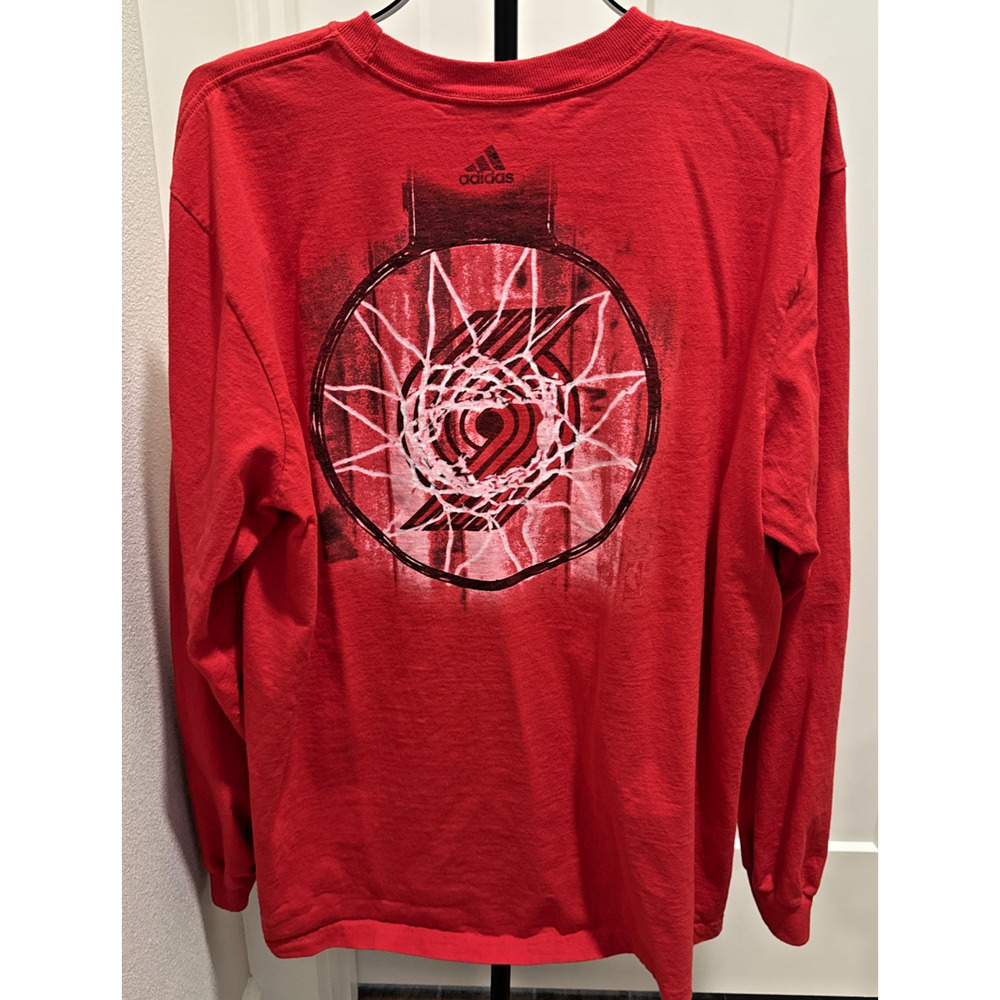 Adidas Portland Basketball Shirt Mens 2 XL Red Long Sleeve From 09/2013 - RARE